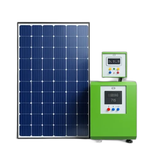 solar, panel, system, displayed, against, white, background, consists transparent PNG cut-out