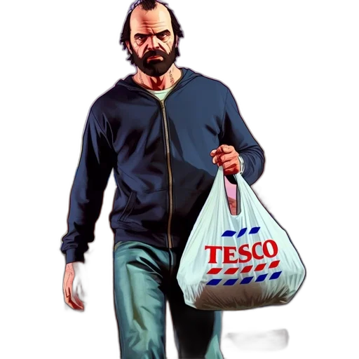 jacket, concept art, photorealistic, pixel art, comic book art, man, beard, mustache transparent PNG cut-out