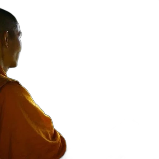 staff, face, monk, orange, robes, sits, window, umbrella transparent PNG cut-out