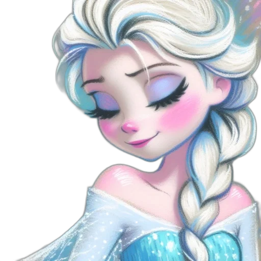 dress, face, cartoon, fantasy art, watercolor, concept art, snow, blue transparent PNG cut-out