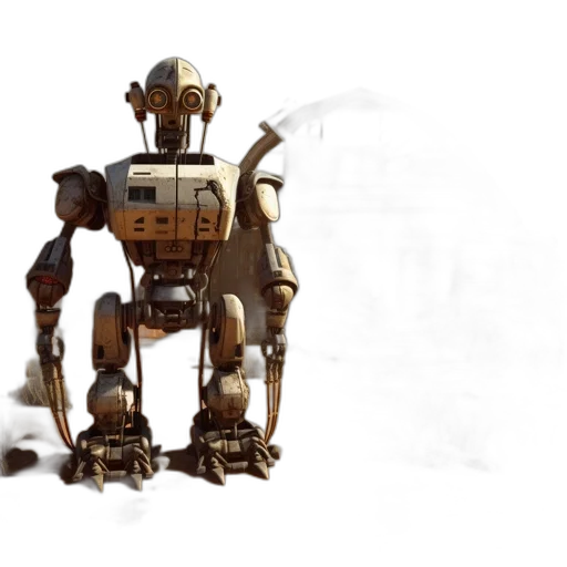 robot, weapon, animal, creature, concept art, 3d render, fantasy art, pixel art transparent PNG cut-out
