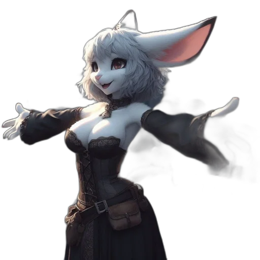 staff, weapon, dress, animal, concept art, fantasy art, anime, 3d render transparent PNG cut-out