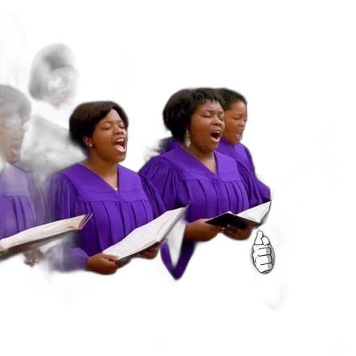 people, purple, robes, sing, together, choir, religious, gathering transparent PNG cut-out