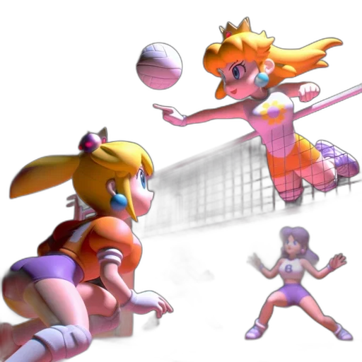 concept art, 3d render, pixel art, vaporwave, pastel, colorful, four, animated transparent PNG cut-out