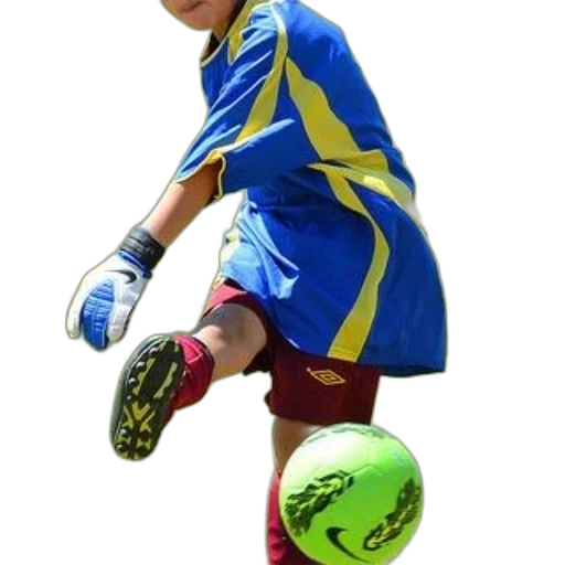 staff, photorealistic, 3d render, child, blue, yellow, soccer, uniform transparent PNG cut-out