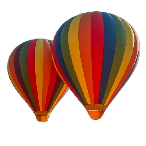 umbrella, 3d render, colorful, two, large, hot, air, balloons transparent PNG cut-out