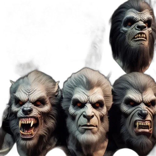 mask, concept art, photorealistic, comic book art, 3d render, assembly, intricate, werewolf transparent PNG cut-out
