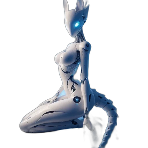 robot, creature, animal, dress, concept art, 3d render, fantasy art, cyberpunk transparent PNG cut-out