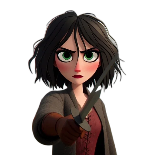 staff, weapon, sword, jacket, concept art, cartoon, 3d render, comic book art transparent PNG cut-out