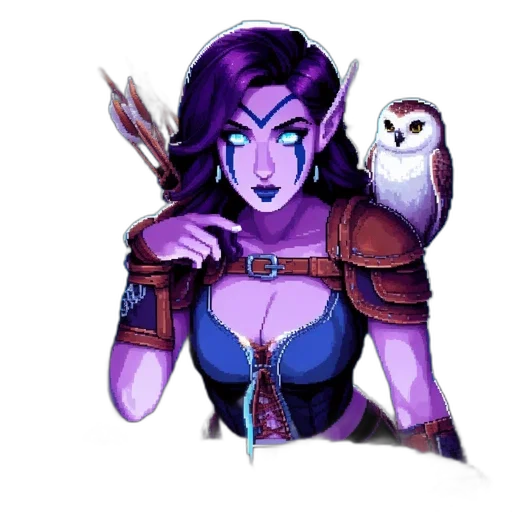 staff, fantasy art, concept art, pixel art, comic book art, armored, female, character transparent PNG cut-out