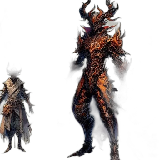 creature, dragon, mask, concept art, fantasy art, 3d render, comic book art, fire transparent PNG cut-out