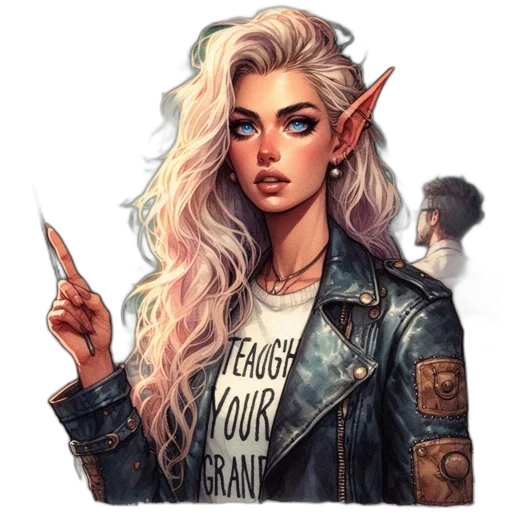 jacket, dragon, staff, face, fantasy art, concept art, pixel art, comic book art transparent PNG cut-out