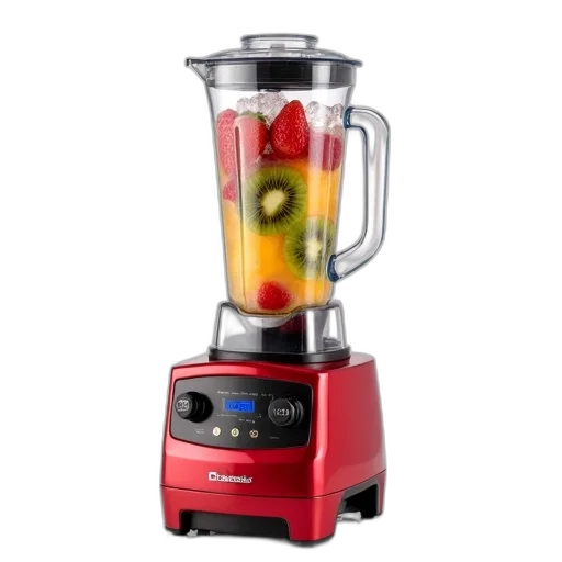 robot, food, weapon, red, blender, smoothie, inside, displayed transparent PNG cut-out