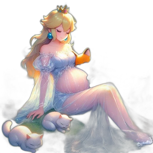 dress, crown, concept art, fantasy art, pixel art, watercolor, underwater, fire transparent PNG cut-out