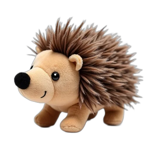 animal, hair, creature, 3d render, photorealistic, plush, toy, hedgehog transparent PNG cut-out