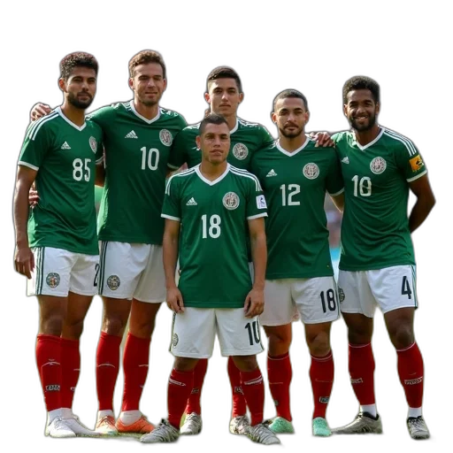 staff, mexico, soccer, team, green, white transparent PNG cut-out