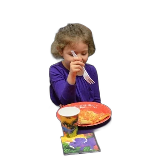 food, face, creature, young, girl, purple, shirt, eating transparent PNG cut-out