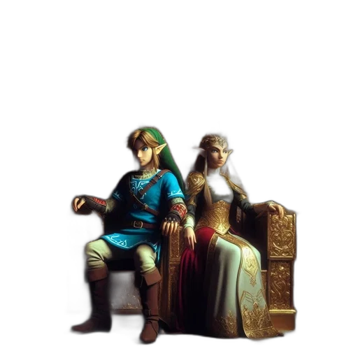 furniture, sword, crown, weapon, pixel art, concept art, fantasy art, 3d render transparent PNG cut-out