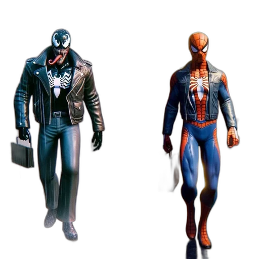 concept art, comic book art, 3d render, cyberpunk, monochrome, blue, dark, two transparent PNG cut-out