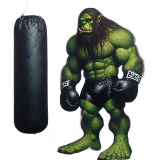 weapon, concept art, photorealistic, comic book art, fantasy art, muscular, green, creature transparent PNG cut-out