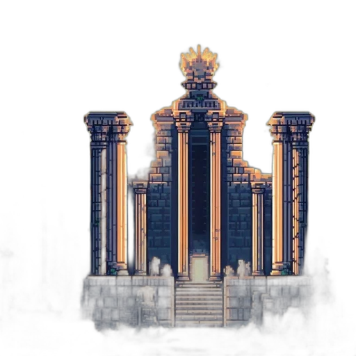 building, crown, furniture, concept art, pixel art, 3d render, fantasy art, golden transparent PNG cut-out