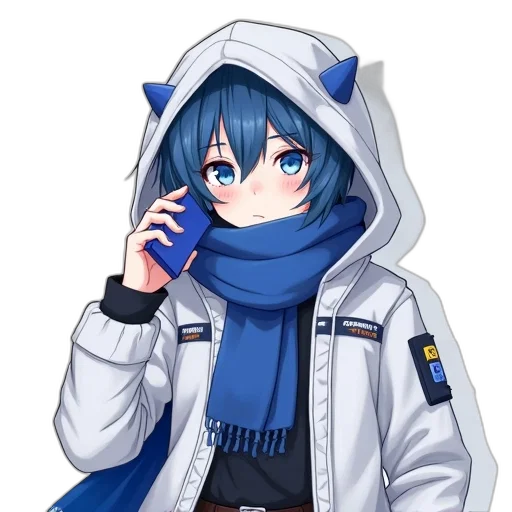 jacket, staff, animal, weapon, anime, pixel art, concept art, cartoon transparent PNG cut-out
