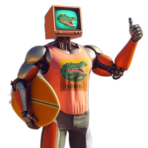 robot, creature, animal, weapon, 3d render, concept art, vaporwave, pixel art transparent PNG cut-out