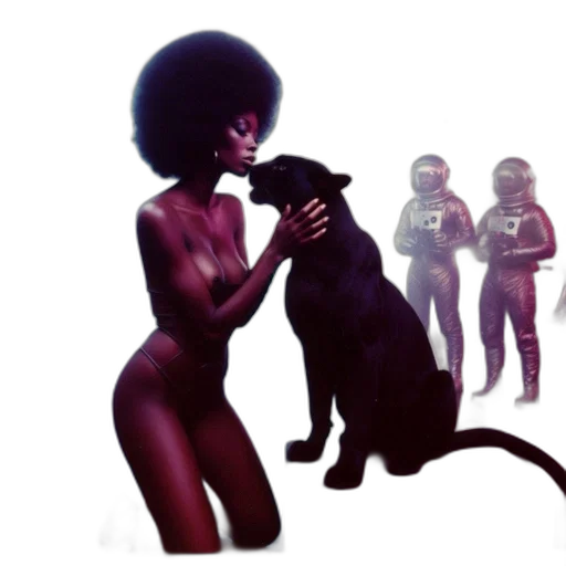 creature, animal, concept art, comic book art, cyberpunk, fantasy art, outer space, dark transparent PNG cut-out