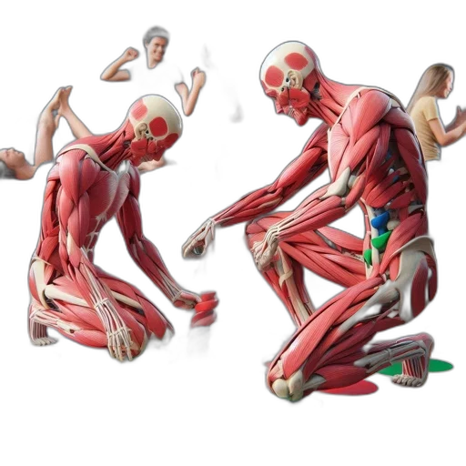 robot, concept art, 3d render, photorealistic, two, muscular, humanoids, engage transparent PNG cut-out