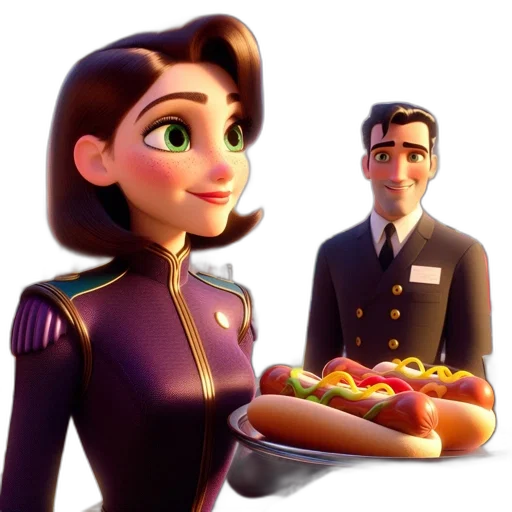 food, staff, crown, robot, 3d render, concept art, cartoon, photorealistic transparent PNG cut-out