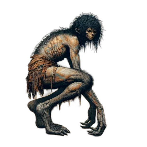 creature, animal, hair, concept art, fantasy art, comic book art, pixel art, anthropomorphic transparent PNG cut-out