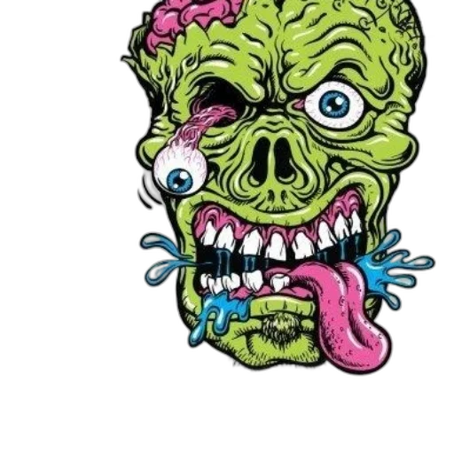 creature, face, mask, comic book art, concept art, cartoon, watercolor, bizarre transparent PNG cut-out
