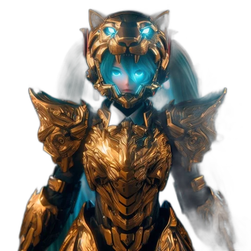 robot, mask, jewelry, creature, concept art, fantasy art, 3d render, anime transparent PNG cut-out