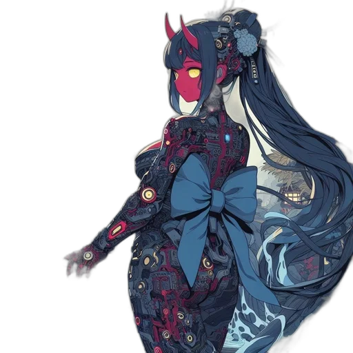 dress, mask, dragon, concept art, fantasy art, anime, pixel art, dark transparent PNG cut-out