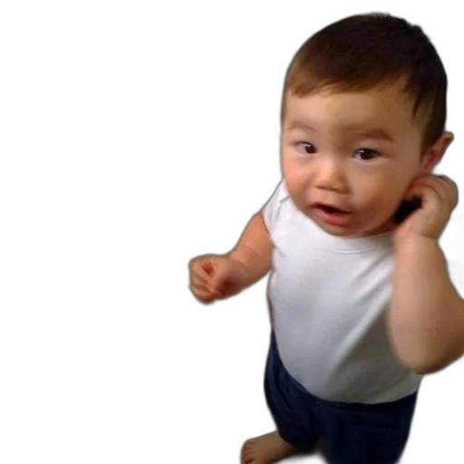 face, creature, baby, wearing, white, shirt, stands, bath transparent PNG cut-out