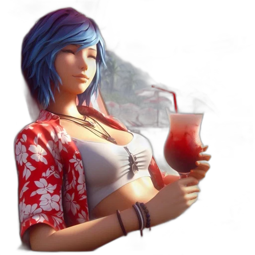 bottle, concept art, fantasy art, photorealistic, 3d render, beach, red, animated transparent PNG cut-out