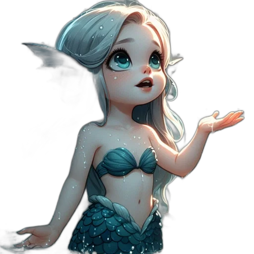 creature, fantasy art, concept art, pixel art, 3d render, underwater, blue, pastel transparent PNG cut-out