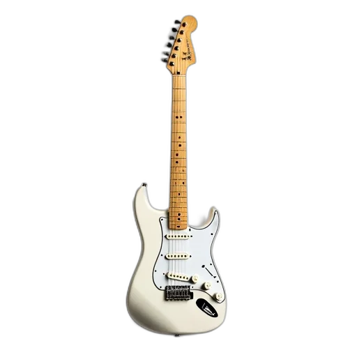 weapon, 3d render, white, electric, guitar, glossy, finish, black transparent PNG cut-out