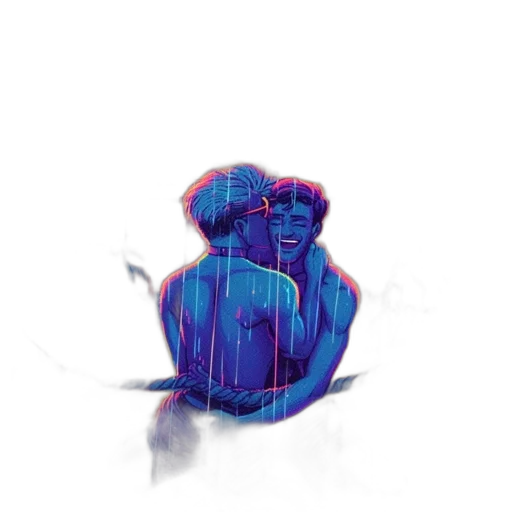 umbrella, jacket, face, hat, watercolor, concept art, vaporwave, pixel art transparent PNG cut-out