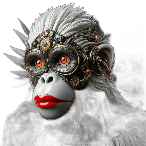 mask, face, creature, jewelry, concept art, photorealistic, fantasy art, 3d render transparent PNG cut-out