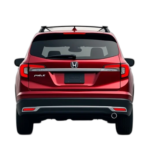 car, red, honda, pilot, suv, shown, rear, license transparent PNG cut-out
