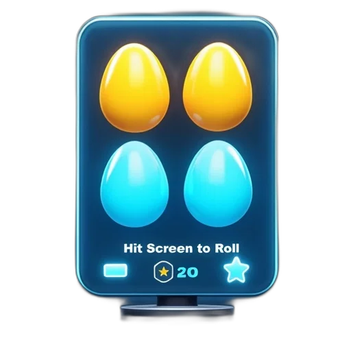 3d render, digital, screen, displaying, game, two, yellow, blue transparent PNG cut-out
