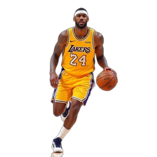 animal, concept art, cartoon, 3d render, pixel art, lakers, basketball, player transparent PNG cut-out