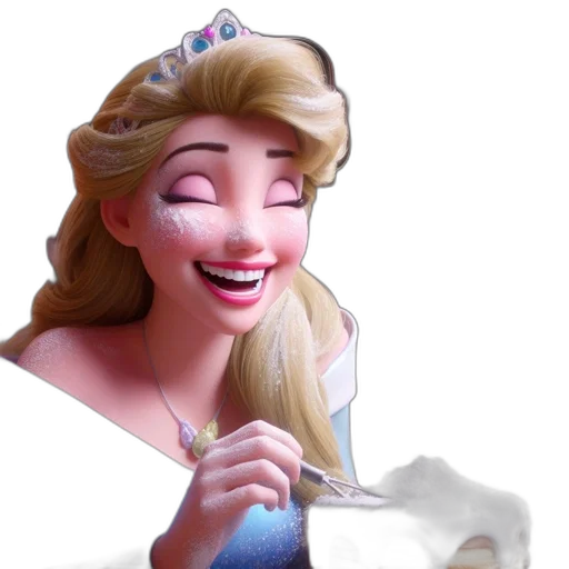 food, face, crown, 3d render, photorealistic, cartoon, concept art, animated transparent PNG cut-out