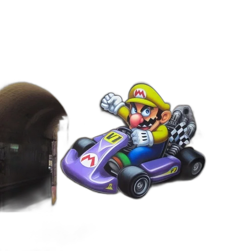 car, hat, weapon, concept art, 3d render, pixel art, street, art transparent PNG cut-out