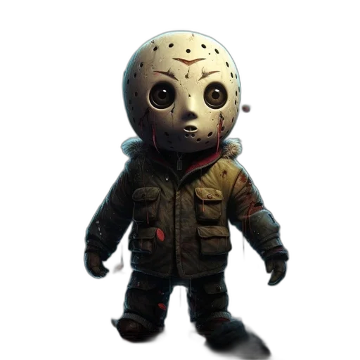 mask, jacket, creature, concept art, 3d render, pixel art, peculiar, figure transparent PNG cut-out