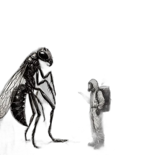 creature, animal, robot, concept art, fantasy art, comic book art, pencil sketch, outer space transparent PNG cut-out