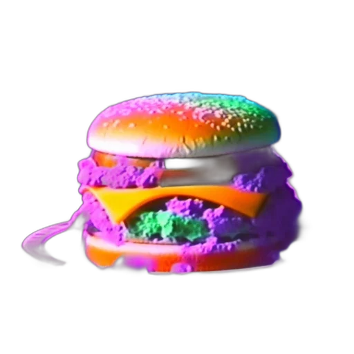 food, hat, crown, weapon, 3d render, vaporwave, pixel art, concept art transparent PNG cut-out