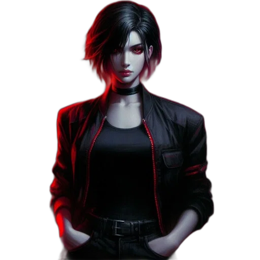 jacket, face, staff, weapon, concept art, cyberpunk, comic book art, fantasy art transparent PNG cut-out