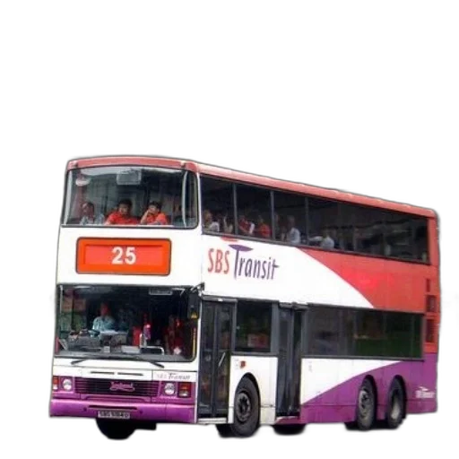 staff, car, animal, 3d render, photorealistic, concept art, city street, double-decker transparent PNG cut-out